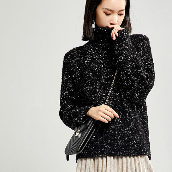 Suéter de Cuello Alto Mohair para Otoño e Invierno