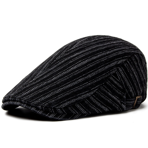 Boina Retro de Algodón Denim Lavado con Costura Británica para Hombre - Image 6