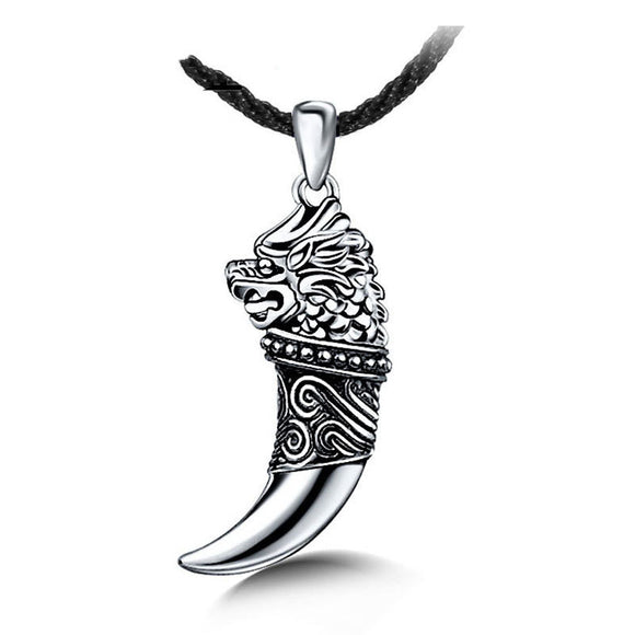 Collar Tailandés Vintage Plata de Ley para Hombre con Dientes Puntiagudos