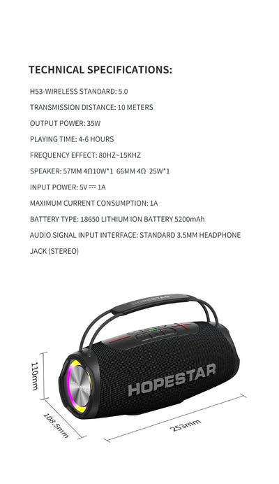 Parlante Bluetooth Portátil Resistente al Agua con Potencia Dual para Exteriores - Image 13