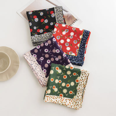 Pañuelo de Seda Estampado Diente de León - Accesorio Profesional Tendencia