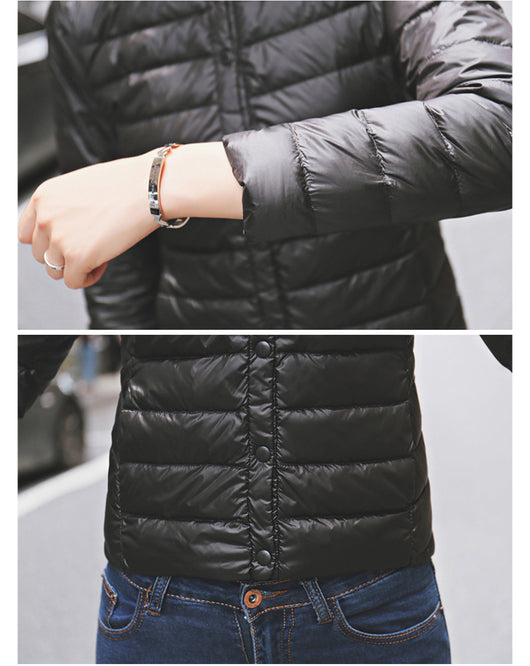 Chaqueta Acolchada Ligera Sin Cuello para Mujer - Abrigo Corto Versátil - Image 17