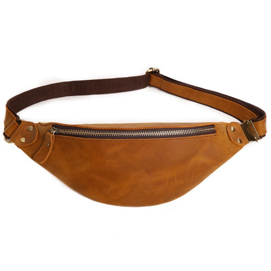 Bolsa de Pecho Vintage de Cuero Genuino con Diseño Asimétrico y Múltiples Compartimentos - Image 7