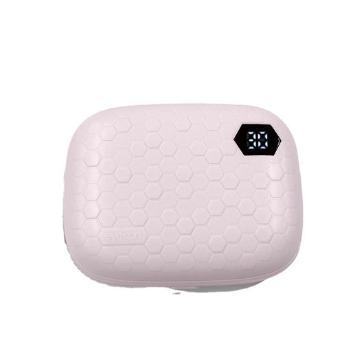 Pearl white automatic ultrasonic cleaning machine with honeycomb texture and digital display for invisible glasses. - Image 5