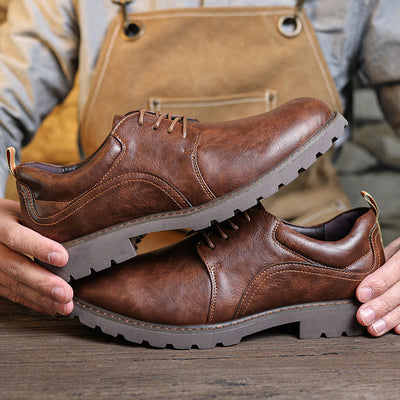 Zapatos de Cuero para Hombre Estilo Retro Casual con Diseño Moderno