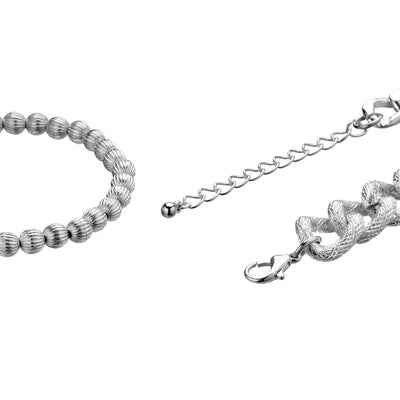 Pulsera Doble Capa Geométrica de Aleación de Aluminio para Mujer - Image 14