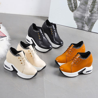 Tenis Deportivos para Mujer con Suela Gruesa y Cuero Fino Elevador - Image 15