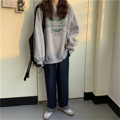 Chamarra Sudadera Mujer Estilo Harajuku Otoño Suelta Sin Capucha - Image 8