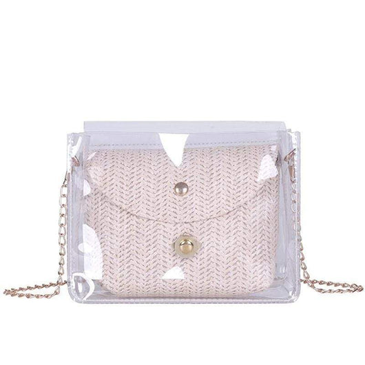 Bolsa Transparente Verano Tejida con Cadena - Diseño Fairy Chic - Image 4