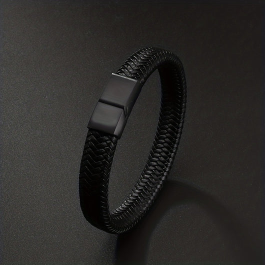Pulsera de Cuero Vintage para Hombre con Cierre Magnético - Image 11