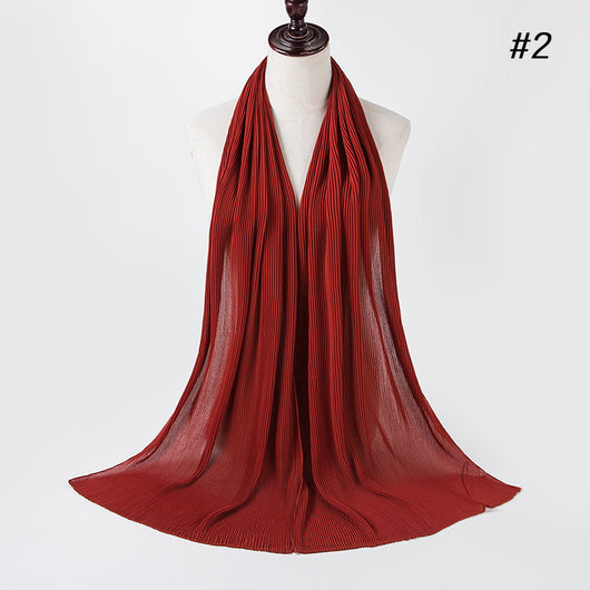 Pañuelo de Gasa de Perla Arrugada en Colores Sólidos - Estilo Nacional - Image 10