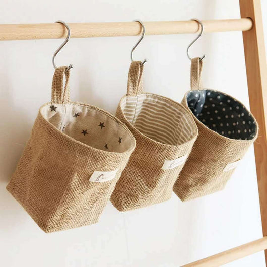 Bolsa de Almacenamiento de Yute para Baño y Escritorio