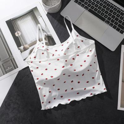 Blusa Exterior con Volantes, Relleno de Pecho y Estampado de Fresa - Image 10