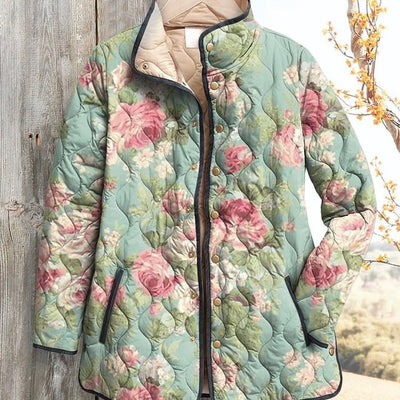 Chaqueta Acolchada para Mujer con Estampado Floral Digital
