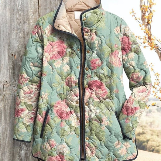 Chaqueta Acolchada para Mujer con Estampado Floral Digital