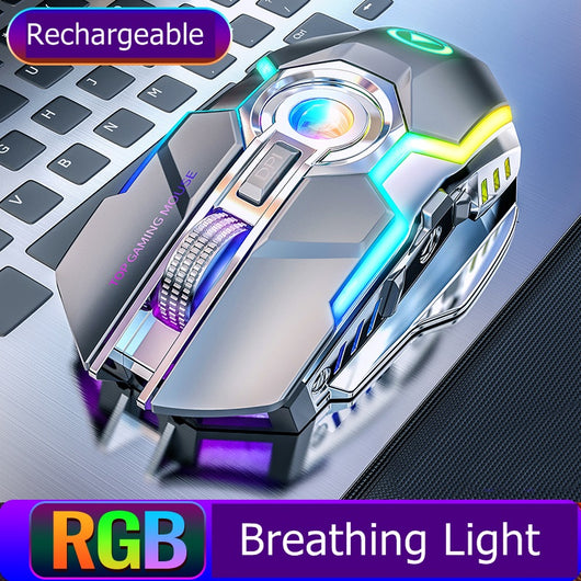 Ratón Gaming RGB Inalámbrico Recargable con Botón Silencioso - Image 3