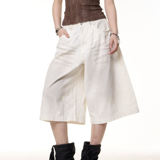 Jumpsuit Vaquero Cropped Vintage Efecto Desgastado Pierna Ancha - Image 6