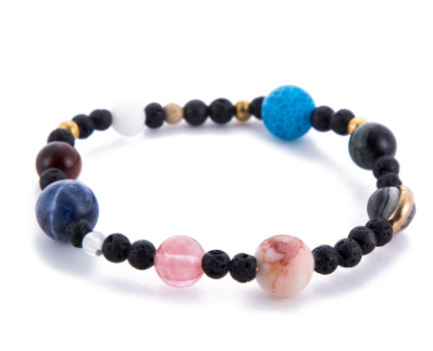 Pulsera de Cuentas de Piedra Natural Sistema Solar Ocho Planetas Galaxia Universo Estrella Guardiana - Image 9
