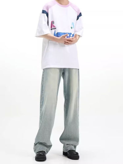 Pantalón Retro Holgado Casual Azul - Image 13