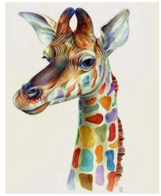 Cuadro Jirafa Pintura Digital Artesanal para Decoración del Hogar