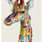 Cuadro Jirafa Pintura Digital Artesanal para Decoración del Hogar