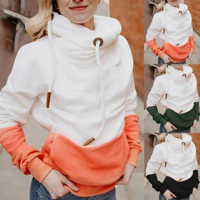 Sudadera con Capucha y Cordones de Contraste para Mujer - Image 3