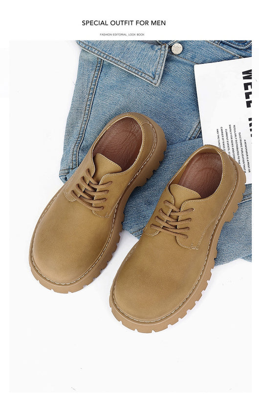 Zapatos de Vestir de Cuero Estilo Británico con Suela Gruesa Elevadora - Image 9