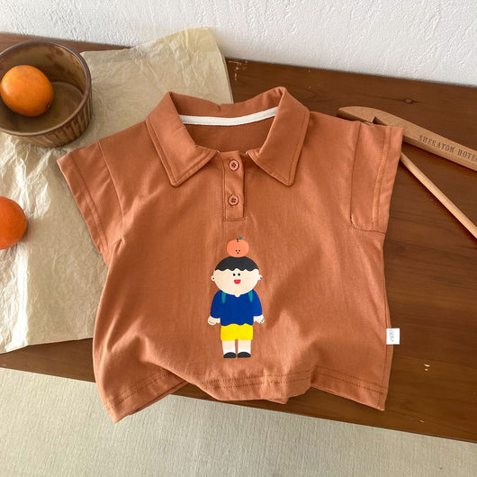 Playera Infantil Estilo Oeste con Rayas y Manga Corta - Image 6