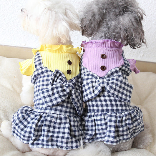 Falda Escocesa con Hebilla de Madera para Mascotas - Image 6