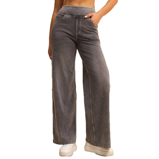 Jeans Cintura Alta Grises Holgados para Mujer - Image 5