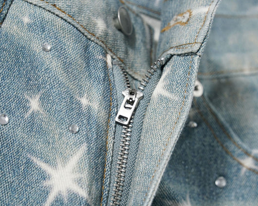 Jeans Sueltos Estampados XINGX con Efecto Apilado para Mujer - Image 20