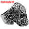 Handmade Vintage Thai Plateado Personality Ring Men Domineering Skull Ring Port code 17
