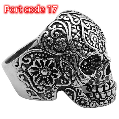 Anillo de Calavera Tailandés de Plata Maciza - Diseño Vintage Dominante para Hombre - Image 6