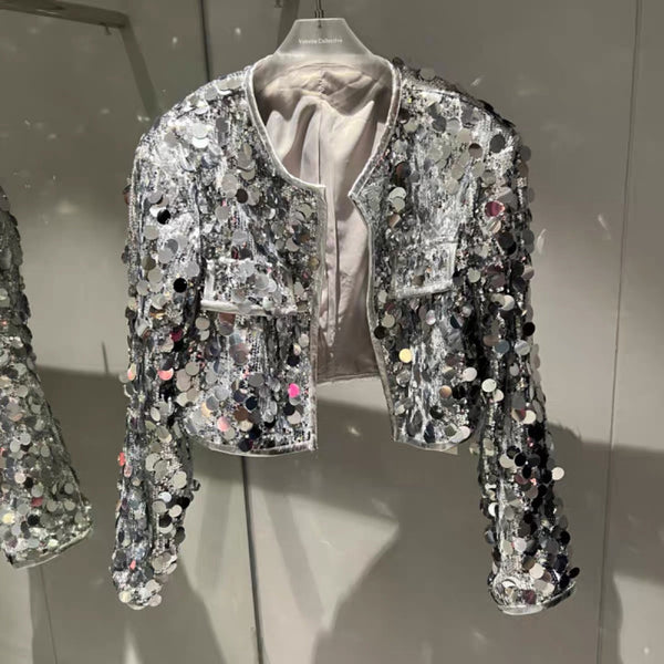 Abrigo Brillante con Lentejuelas para Otoño - Top Elegante para Mujer