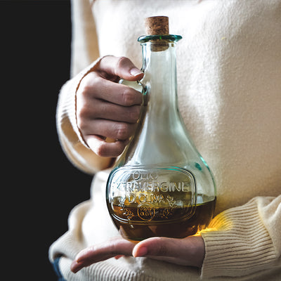 Botella de Vidrio Grueso para Aceite y Condimentos con Cierre Hermético