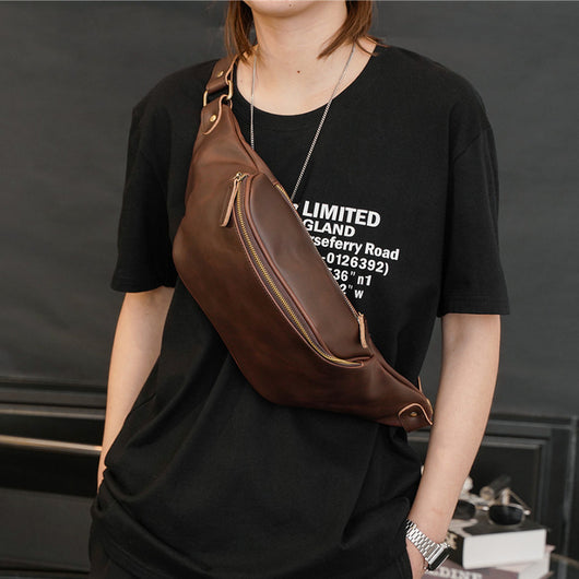 Bolsa Pecho Retro Hombre PU - Estilo Casual Una Correa