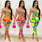 Jumpsuit Estampado Sexy para Discoteca con Amarres Cruzados