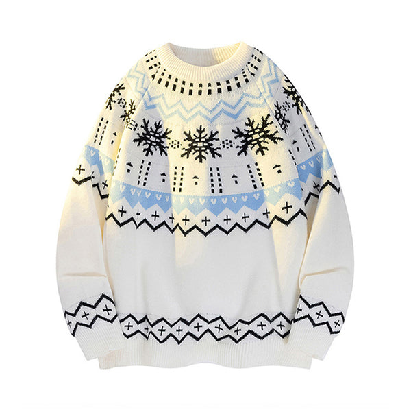 Suéter Tejido para Hombre con Diseño Navideño de Copos de Nieve - Image 4