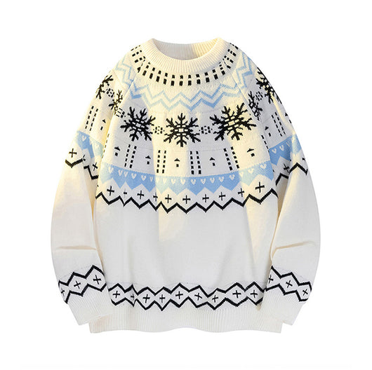 Suéter Tejido para Hombre con Diseño Navideño de Copos de Nieve - Image 4