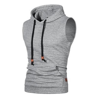 Sudadera sin Mangas Jacquard Tejida de Color Sólido para Hombre - Image 22