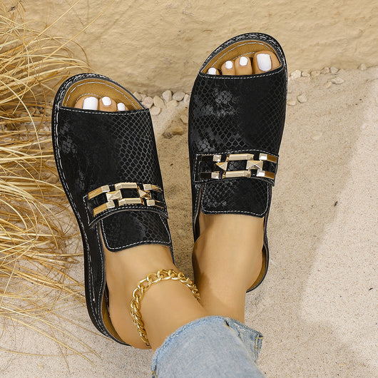Pantuflas Plataforma Cuña Plus Size Estampado Leopardo para Playa - Image 18