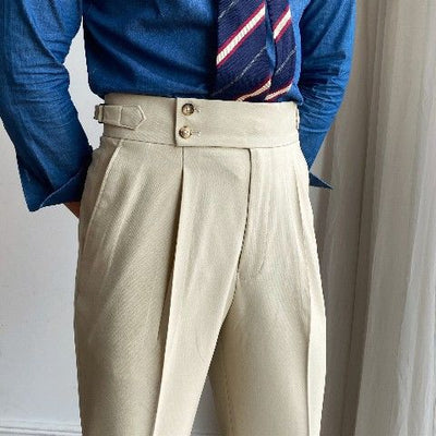 Pantalones Casuales de Cintura Alta y Corte Recto para Hombre - Image 4