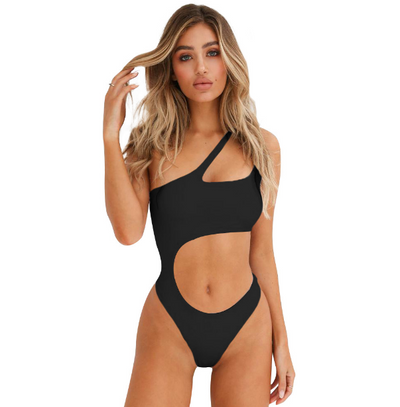 Traje de Baño Enterizo con Hombro Único y Cintura Hueca - Image 13
