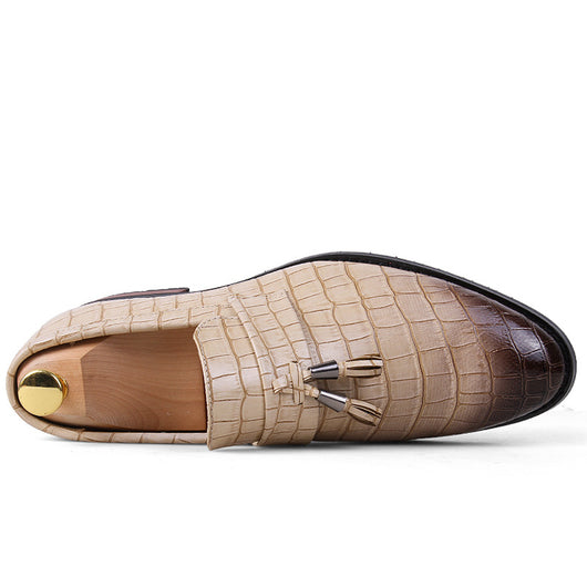 Zapatos de Cuero Estilo Coreano con Punta y Borla para Hombre - Image 4