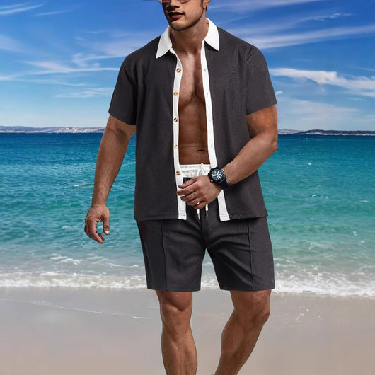Conjunto de Vacaciones para Hombre: Camisa y Pantalones Cortos - Image 29
