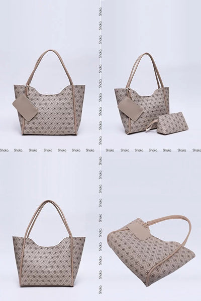 Bolso de Cuero Sintético Monogram Mink con Billetera y Neceser Incluido - Image 3