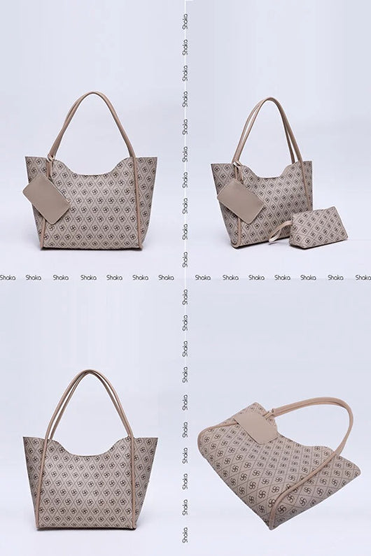 Bolso de Cuero Sintético Monogram Mink con Billetera y Neceser Incluido - Image 3