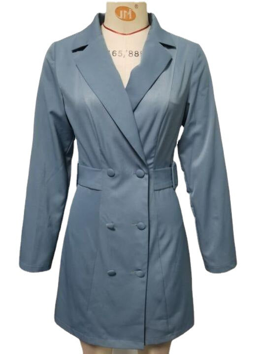 Vestido Sastre Ejecutivo Solapa Doble Botonadura Otoño Invierno