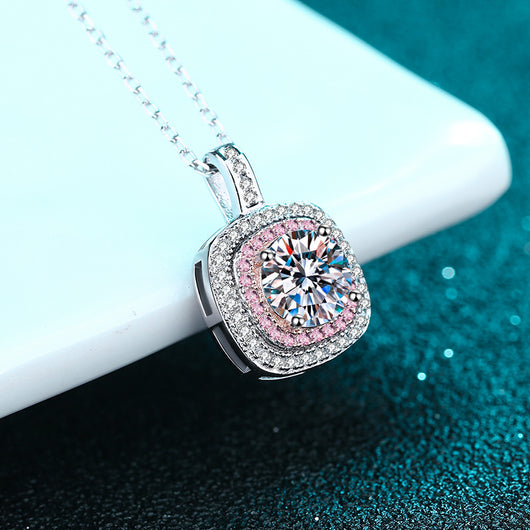 Collar de Moissanita con Bisel Cuadrado Micro Incrustado para Mujer - Image 9