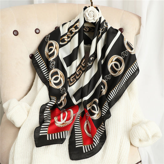 Foulard Cadena con Rayas a Juego - Chal Ligero Protector Solar